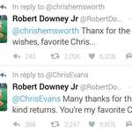 image for Robert Downey Jr thanks Chris² for their birthday wishes