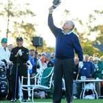 image for Jack Nicklaus paying tribute to his buddy Arnold Palmer this morning to open the Master's