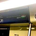 image for "Let's stop Brussels!" government poster on Budapest's metro line 4, built with EU funds