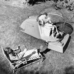 image for Air conditioned luxury lawnmower of the 1950's