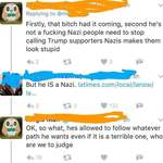 image for "Stop calling everyone Nazis!" (xpost /r/trashytext)
