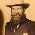 image for My grandfather after winning 1st place in the county beard contest. The hat was his prize. Circa 1954