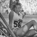 image for Swedish high jumper Gunhild Larking seen here awaiting her turn at the Melbourne Olympic Games in 1956... Whoa