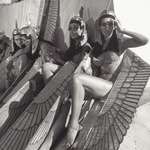 image for Female extras relaxing on set of the most expensive movie ever made (at the time) - Cleopatra, 1963