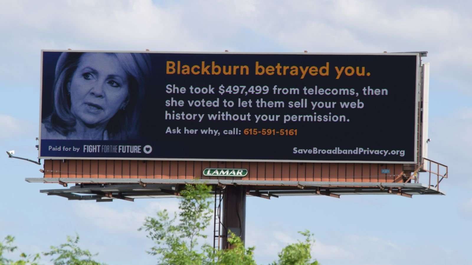 image for Billboards target lawmakers who voted to let ISPs sell user information