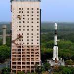 image for India's GSLV rocket being moved from vehicle assembly to launch pad.