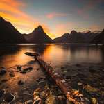 image for [OC] Rare Milford Sound sunset [1001x1500]