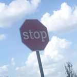 image for This weird lower-case stop sign