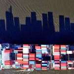 image for The way this cargo ship's shadow looks like a city skyline