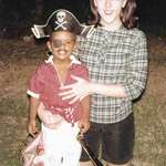 image for A young Barack Obama as a pirate with his mother Ann Dunham... (circa 1966)