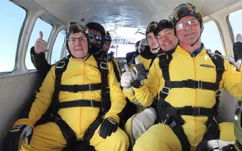 image for This 101-year-old man took his whole family skydiving — and broke a record!