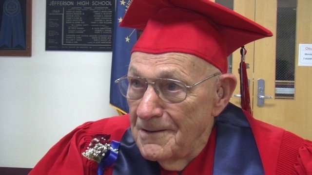 image for World War II vet gets high school diploma after 71 Years