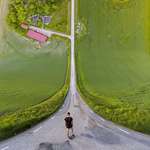 image for I took 5 pictures with my drone and stitched them together to create this inception style picture.
