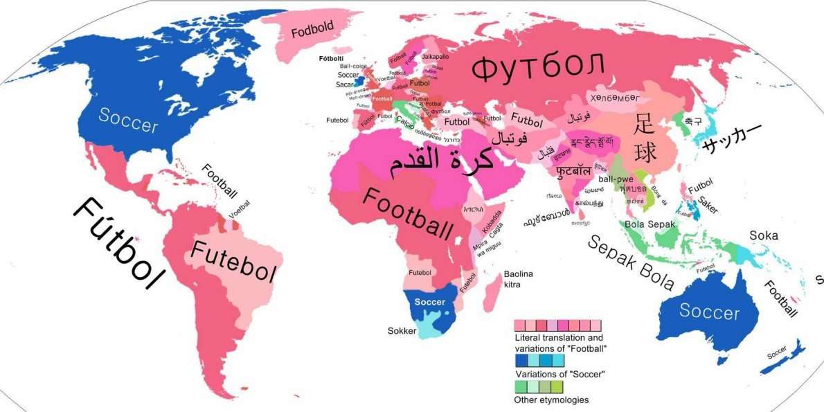 image for This Map Shows Which Countries Call It 'Football' And Which Call It 'Soccer'