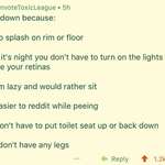 image for Redditor Explaining Why He Sits When He Pees....