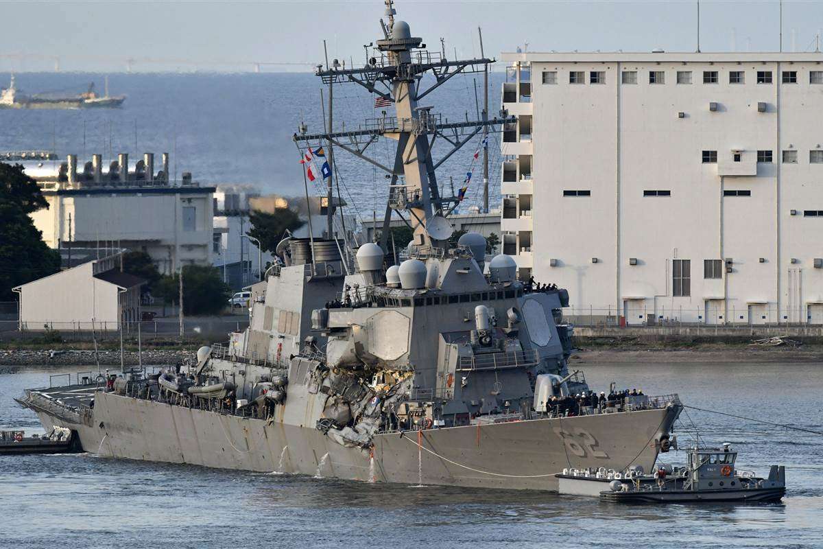 image for Bodies of 7 Missing U.S. Sailors Found in Destroyer Damaged in Collision