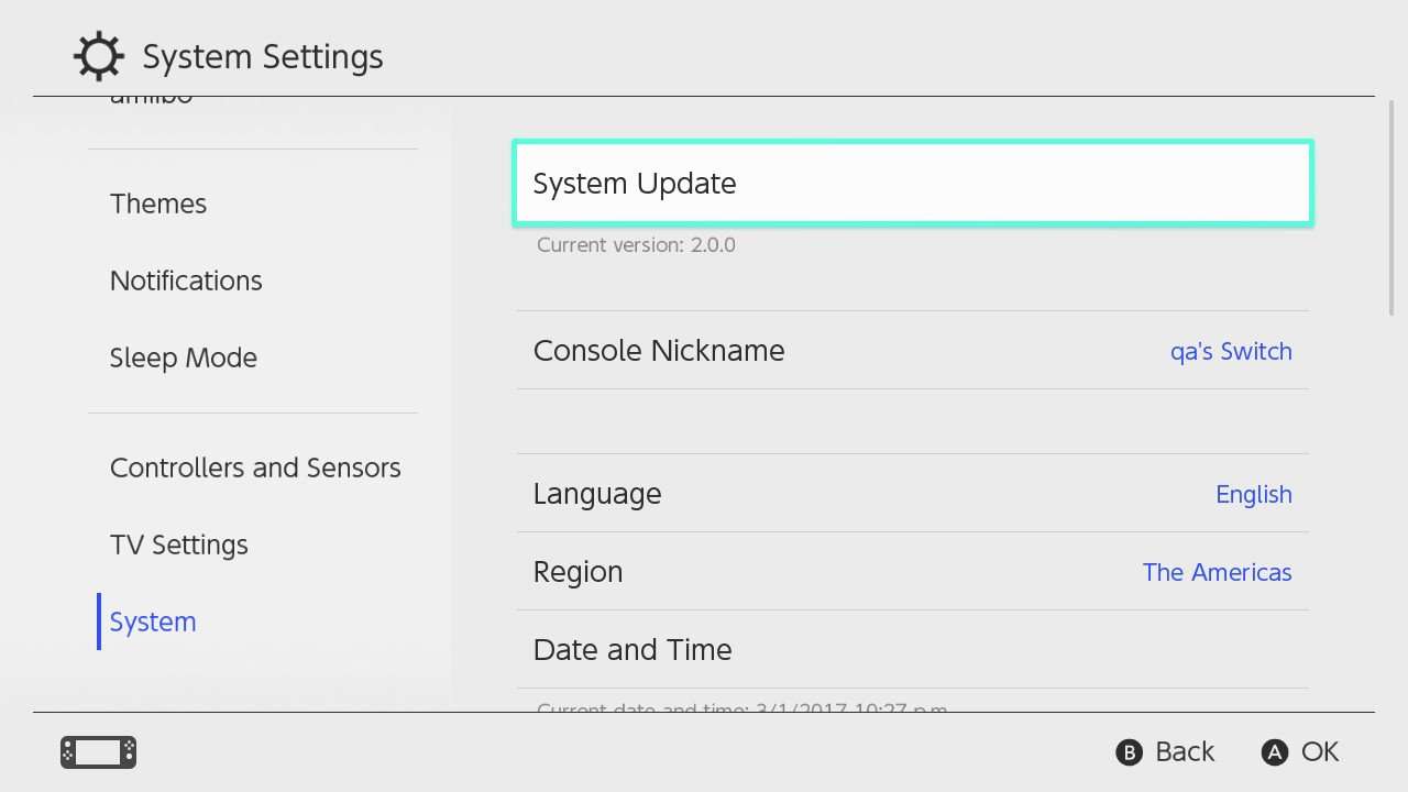image for Nintendo Switch System Updates and Change History