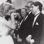 image for "You" Princess Diana meets comedian Rowan Atkinson(Mr. Bean) while greeting the cast of the ‘Royal Variety’ show in 1984
