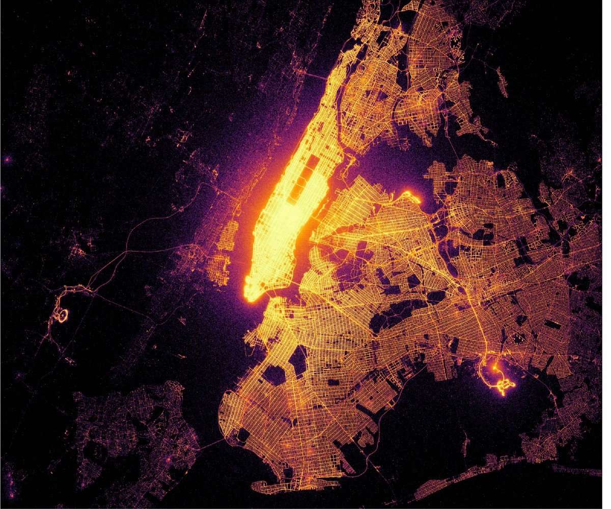 image for If Taxi Trips were Fireflies: 1.3 Billion NYC Taxi Trips Plotted