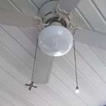 image for This ceiling fan differentiates the light and fan chains with a light and a fan