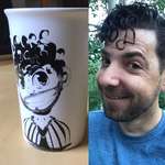 image for My 12 yo daughter illustrated a portrait of me and put in on a mug for Father's Day