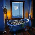 image for My first published painting! "Blue Bath and Beyond"