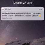 image for We made the "fidget spinner live" app devs make an announcement about us!