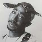 image for Tupac Shakur, ballpoint pen, 8.27" × 11.69"