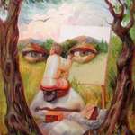 image for optical illusions, painting, by Oleg Shuplyak, 2015, 720 × 1006