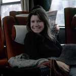 image for Carrie Fisher on a train to Norway to film parts of The Empire Strikes Back in 1979.