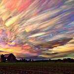 image for Pictures of 100 sunsets stacked into one image