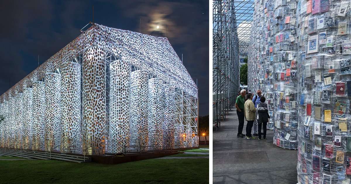 image for Artist Uses 100,000 Banned Books To Build A Full-Size Parthenon At Historic Nazi Book Burning Site