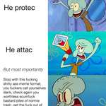 image for "He protec" lmao XD