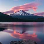 image for Cotton Candy Skies over Mt. Hood and Trillium Lake, OR [OC][2260 × 3137]