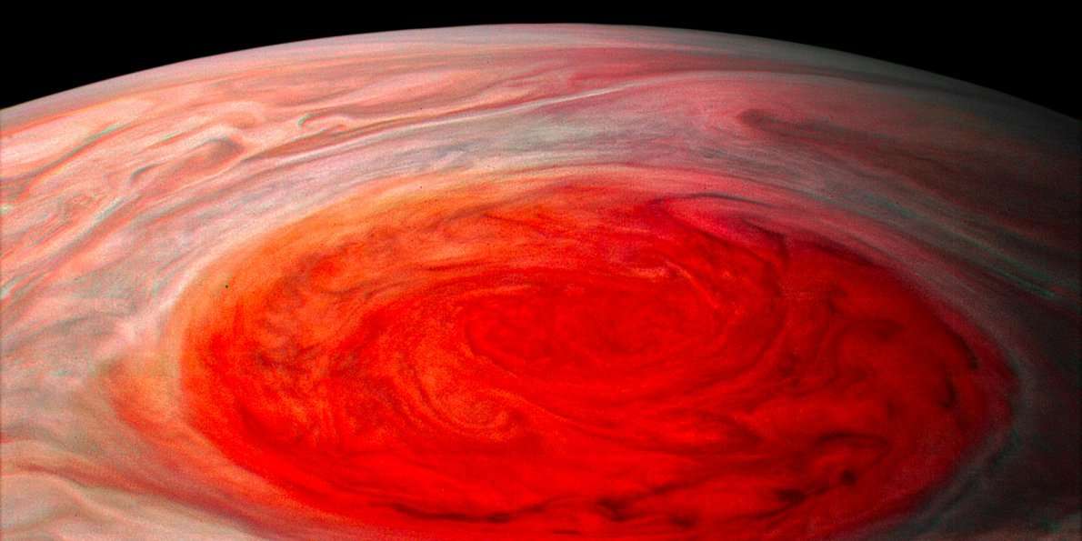 image for NASA's $1 billion Jupiter probe just sent back breathtaking new images of the Great Red Spot