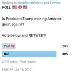 image for Trump worship account puts out a poll, backfires hilariously