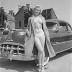 image for Marilyn Monroe with her 1952 Pontiac