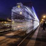 image for Long exposure of train leaving the station.