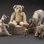 image for The real stuffed toys owned by Christopher Robin Milne. They have been on display in the New York Public Library since 1987.