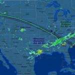 image for Everyone on Delta Flight 2466 on August 21 gets a front seat to the eclipse, their flight path coincides with the eclipse path almost exactly.