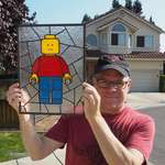image for Lego Man in stained glass! It took about 20 hours to create.