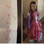 image for She drew a picture of her dream dress, and her Grandma made it for her.