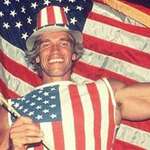 image for Arnold Schwarzenegger on the day he received his MURICAN citizenship.