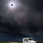 image for ITAP my work truck and the eclipse