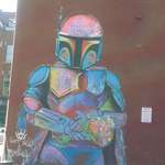 image for Found this Fett spray paint mural outside a bike shop in Pittsburgh