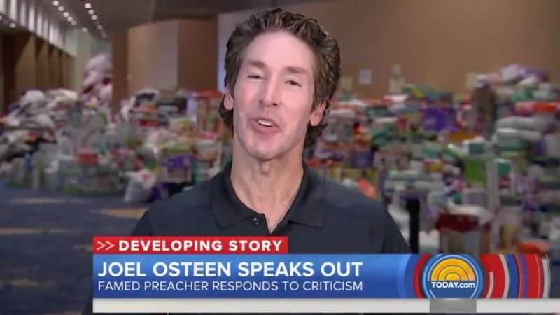 image for Joel Osteen Says He Didn't Open His Church for Shelter From Harvey Because Nobody Asked Him To