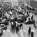 image for On this day 50 years ago, Sweden switched from left-hand to right-hand traffic. This is a picture of Kungsgatan in Stockholm at 4:50 a.m. 1967