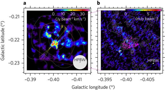 image for Millimetre-wave emission from an intermediate-mass black hole candidate in the Milky Way
