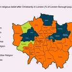 image for Most common religious belief after Christianity in London (2015) [OC]