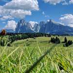 image for View of the Langkofel Group (Sassolungo) from Seiser Alm (Alpe di Siusi). Dolomites, Italy [OC][2699x3374]